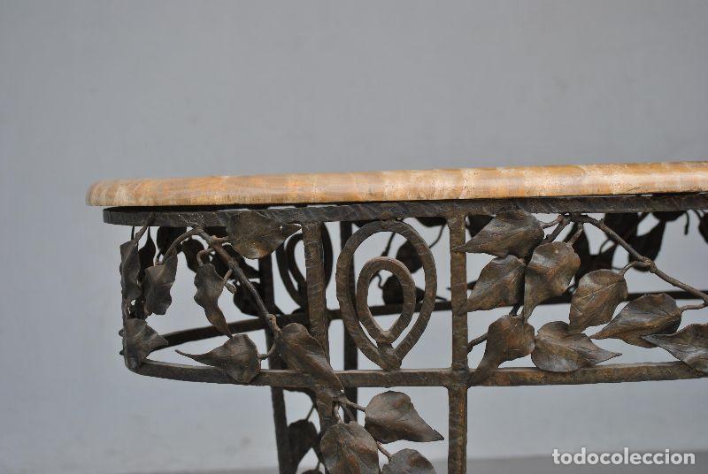 Antig&uuml;edades: Console Art d&eacute;co fer forg&eacute; ajour&eacute; aux feuillages - Foto 5