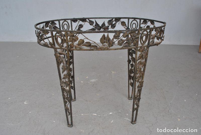 Antig&uuml;edades: Console Art d&eacute;co fer forg&eacute; ajour&eacute; aux feuillages - Foto 6