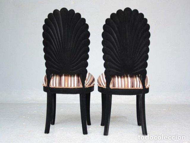 Antig&uuml;edades: Chaise de style floqu&eacute;e noire - Foto 3
