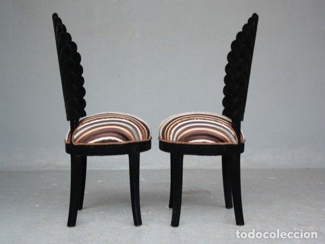 Antig&uuml;edades: Chaise de style floqu&eacute;e noire - Foto 4