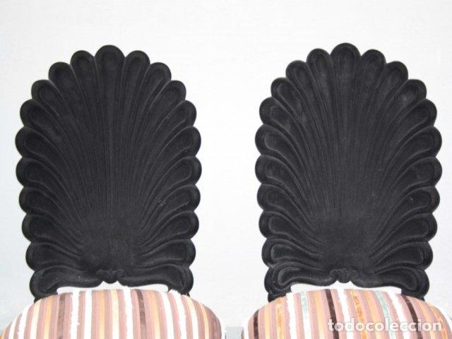 Antig&uuml;edades: Chaise de style floqu&eacute;e noire - Foto 5