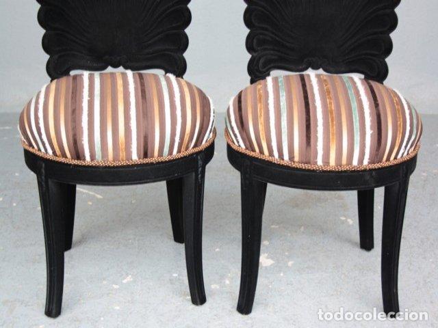 Antig&uuml;edades: Chaise de style floqu&eacute;e noire - Foto 6