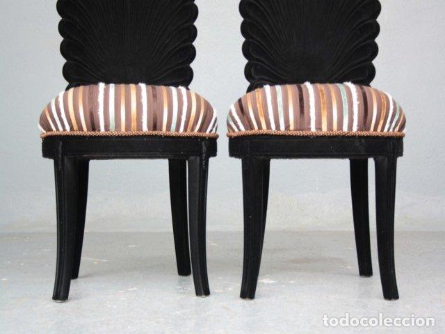 Antig&uuml;edades: Chaise de style floqu&eacute;e noire - Foto 9