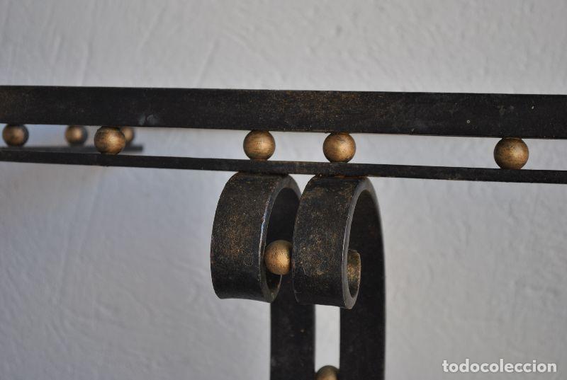 Antig&uuml;edades: Console fer forg&eacute; 1930 Art d&eacute;co et marbre - Foto 5