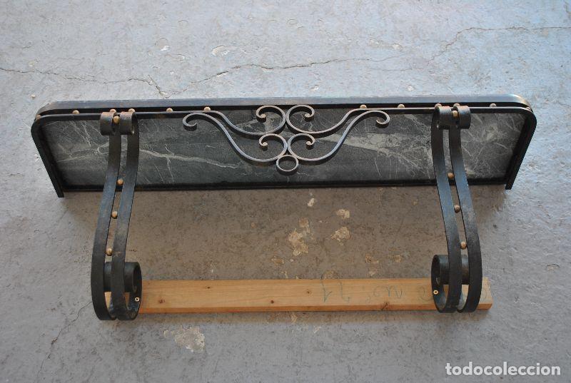 Antig&uuml;edades: Console fer forg&eacute; 1930 Art d&eacute;co et marbre - Foto 9