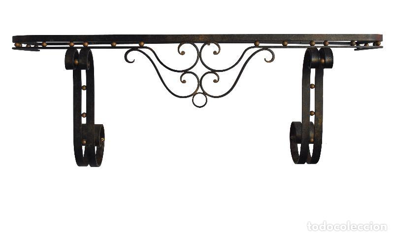 Antig&uuml;edades: Console fer forg&eacute; 1930 Art d&eacute;co et marbre - Foto 1