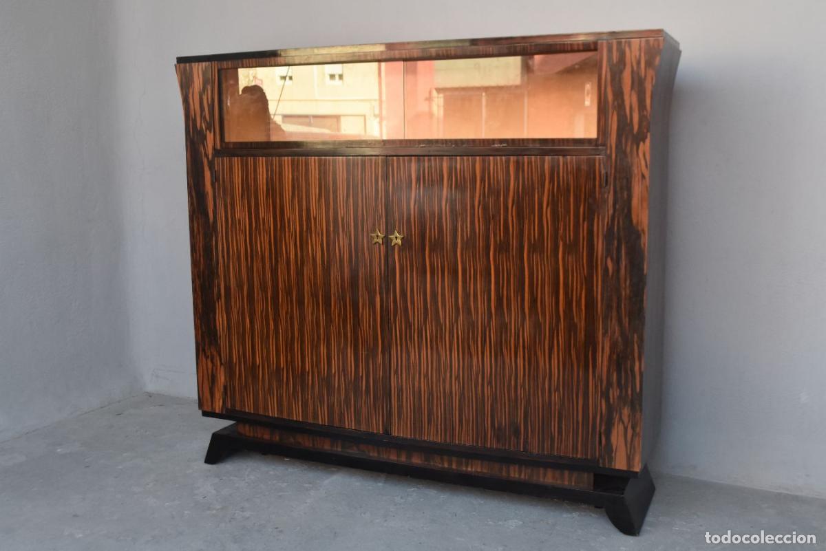 Antig&uuml;edades: Bahut vitrine en macassar style Art d&eacute;co 1930 - Foto 2