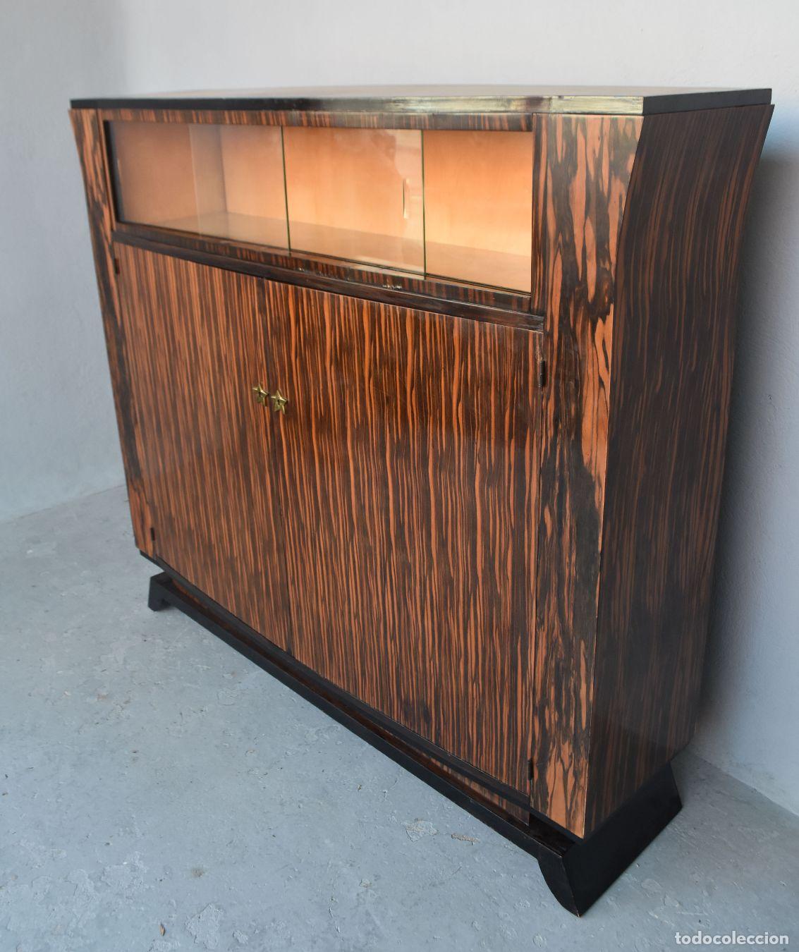 Antig&uuml;edades: Bahut vitrine en macassar style Art d&eacute;co 1930 - Foto 7