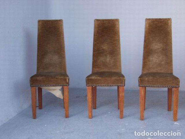 Antig&uuml;edades: Chaises en ch&ecirc;ne de style 1940 (s&eacute;rie de 6) - Foto 2