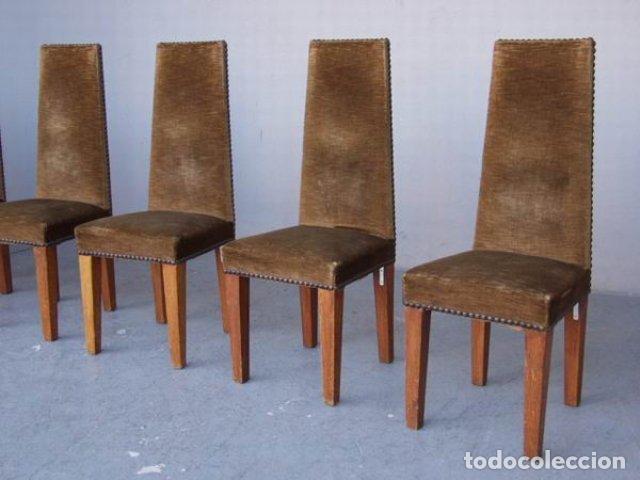 Antig&uuml;edades: Chaises en ch&ecirc;ne de style 1940 (s&eacute;rie de 6) - Foto 4