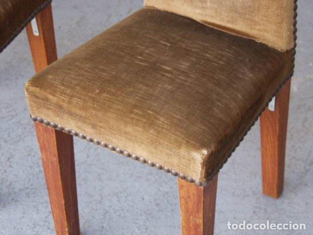 Antig&uuml;edades: Chaises en ch&ecirc;ne de style 1940 (s&eacute;rie de 6) - Foto 5