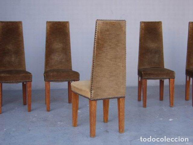 Antig&uuml;edades: Chaises en ch&ecirc;ne de style 1940 (s&eacute;rie de 6) - Foto 7
