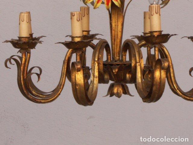 Antig&uuml;edades: Lustre 1940 bronze et polychromie - Foto 2