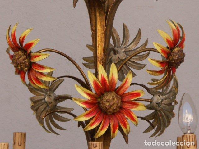 Antig&uuml;edades: Lustre 1940 bronze et polychromie - Foto 3