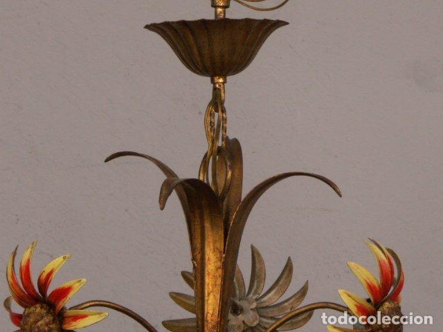 Antig&uuml;edades: Lustre 1940 bronze et polychromie - Foto 4
