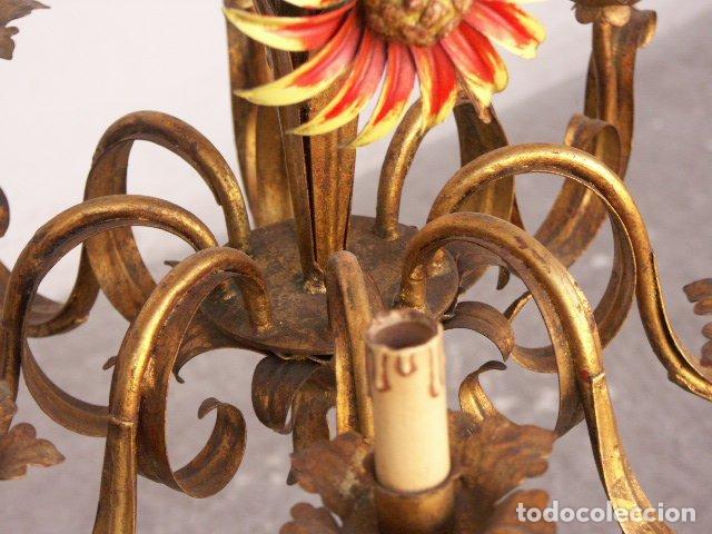 Antig&uuml;edades: Lustre 1940 bronze et polychromie - Foto 7