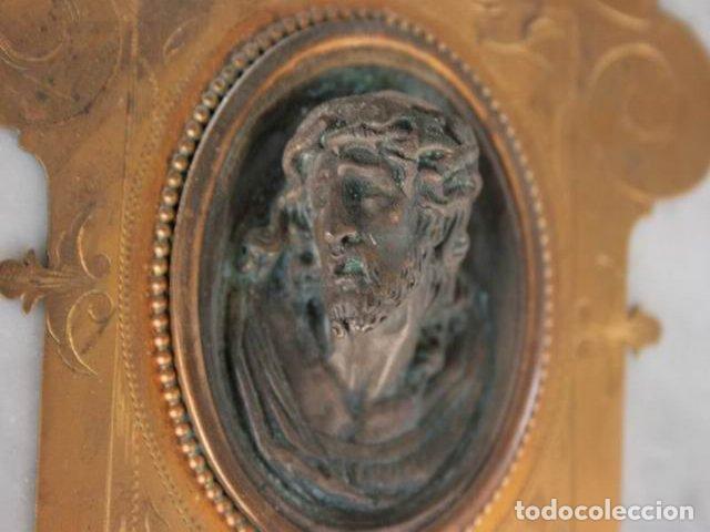 Antig&uuml;edades: B&eacute;nitier en bronze XIX&egrave;me support marbre - Foto 4