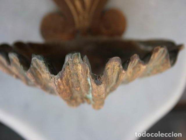 Antig&uuml;edades: B&eacute;nitier en bronze XIX&egrave;me support marbre - Foto 6