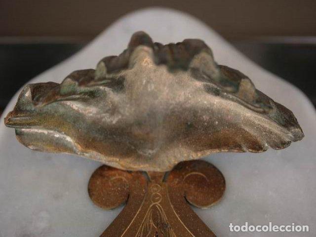 Antig&uuml;edades: B&eacute;nitier en bronze XIX&egrave;me support marbre - Foto 7