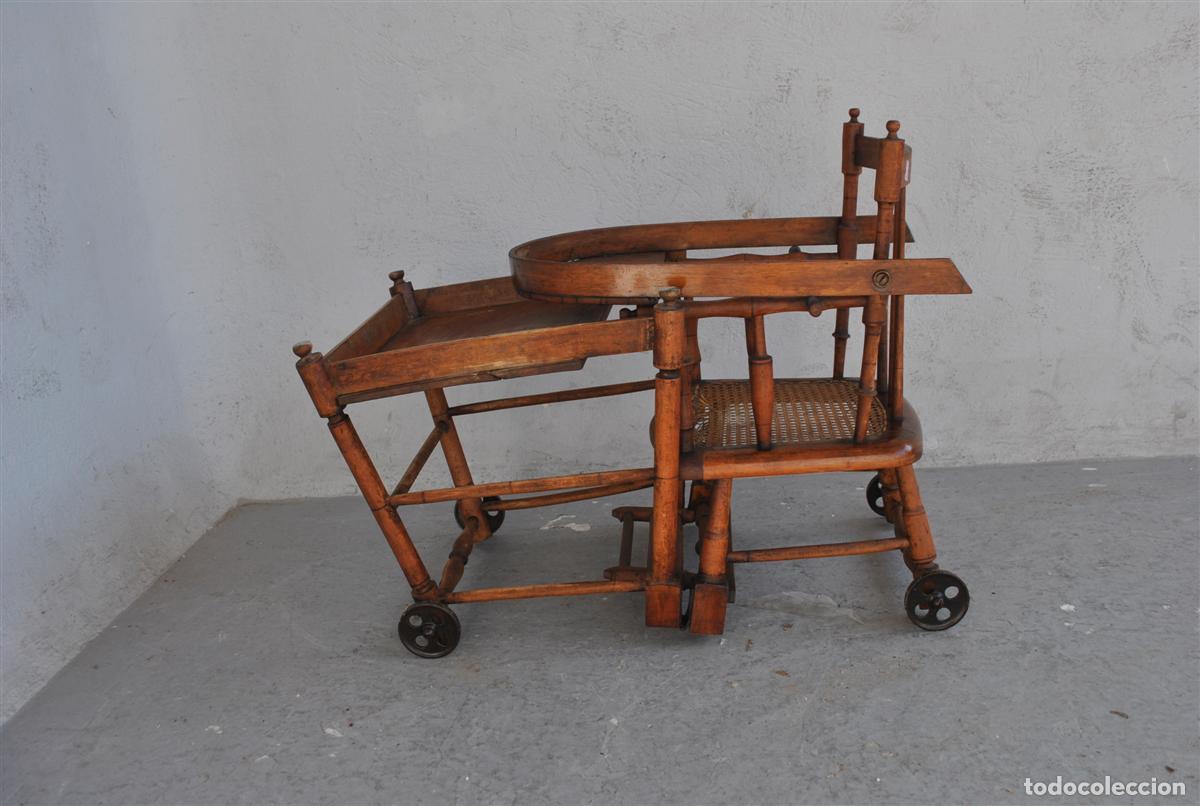 Antig&uuml;edades: Chaise haute de b&eacute;b&eacute; &agrave; syst&egrave;me d&eacute;poque 1900 - Foto 5