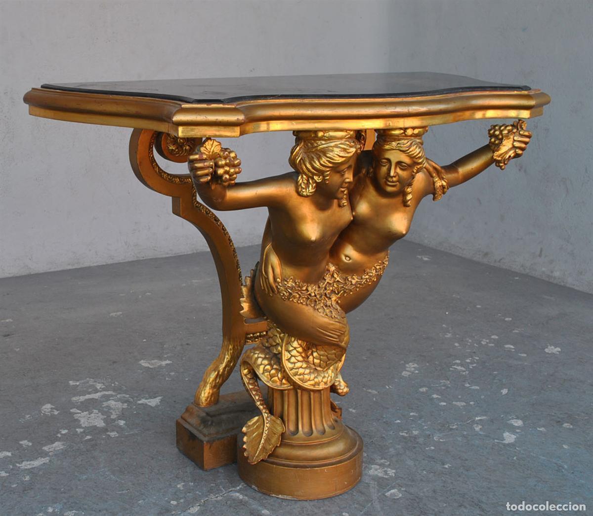 Antig&uuml;edades: Console dor&eacute;e &eacute;poque 1900 mod&egrave;le de la collection du Comte dAngiviller - Foto 2