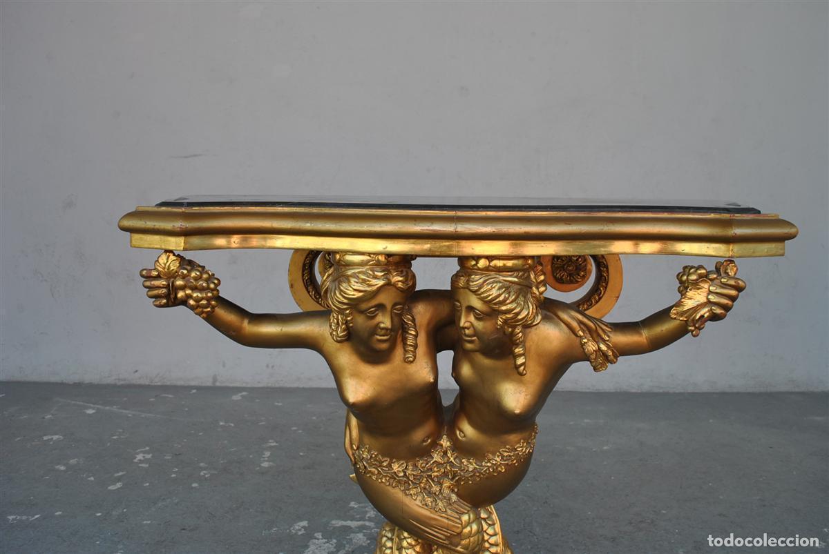 Antig&uuml;edades: Console dor&eacute;e &eacute;poque 1900 mod&egrave;le de la collection du Comte dAngiviller - Foto 3