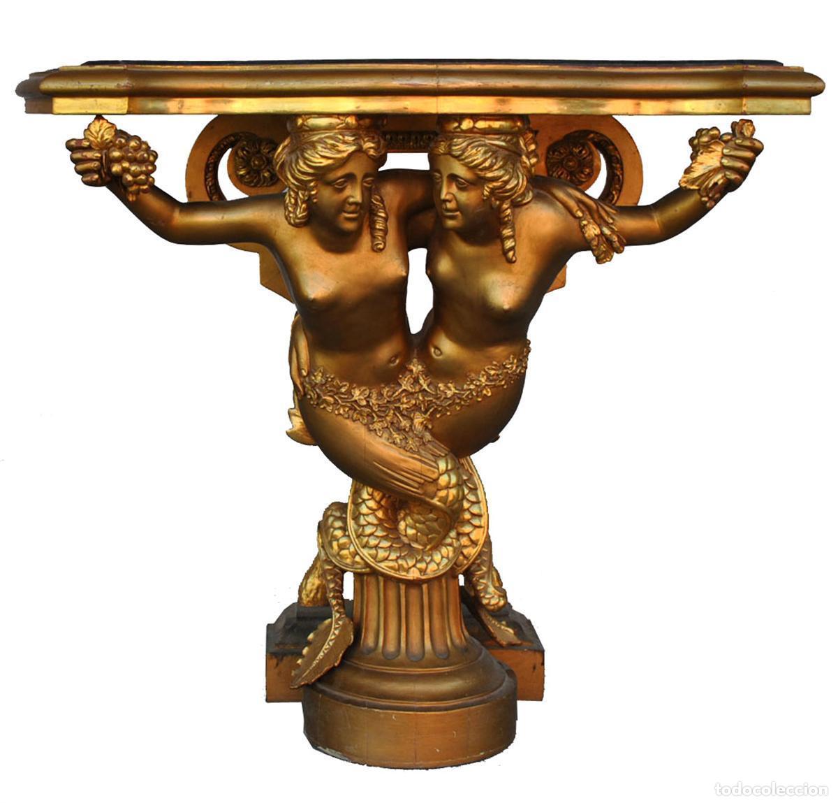 Antig&uuml;edades: Console dor&eacute;e &eacute;poque 1900 mod&egrave;le de la collection du Comte dAngiviller - Foto 1