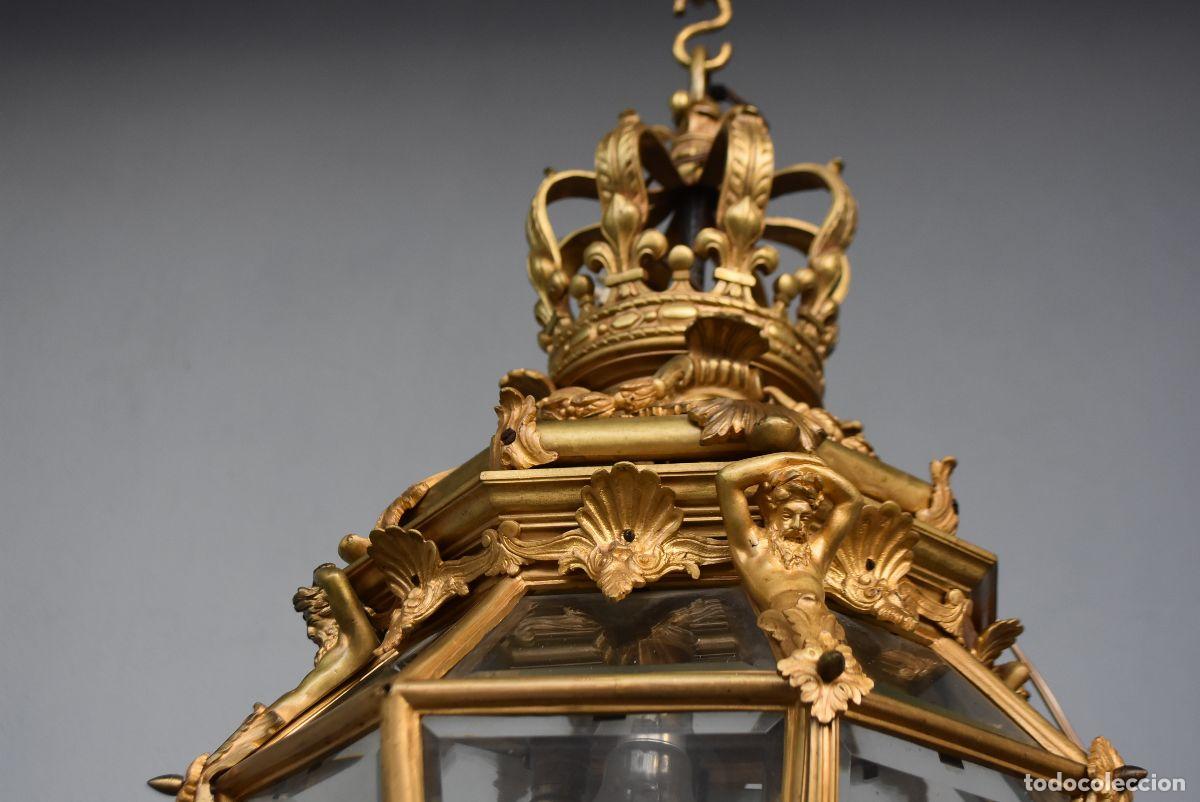 Antig&uuml;edades: Lanterne en bronze dor&eacute; du ch&acirc;teau de Versailles - Foto 3