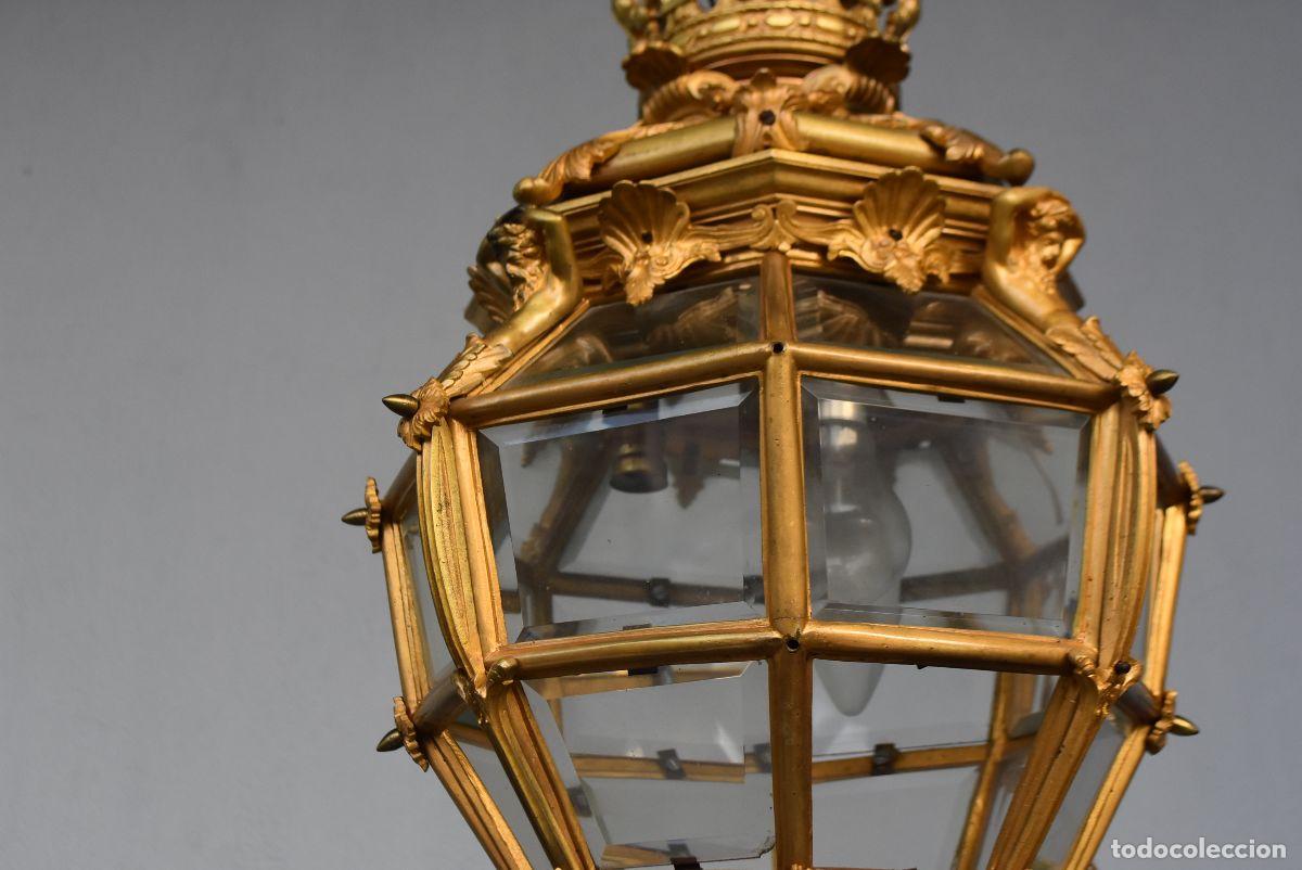 Antig&uuml;edades: Lanterne en bronze dor&eacute; du ch&acirc;teau de Versailles - Foto 5