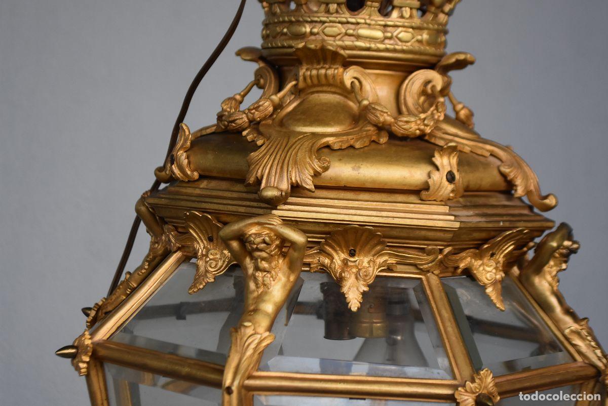 Antig&uuml;edades: Lanterne en bronze dor&eacute; du ch&acirc;teau de Versailles - Foto 6