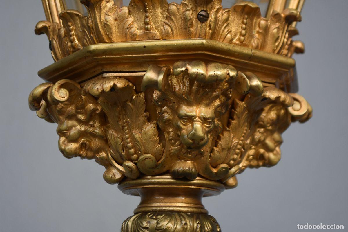 Antig&uuml;edades: Lanterne en bronze dor&eacute; du ch&acirc;teau de Versailles - Foto 7