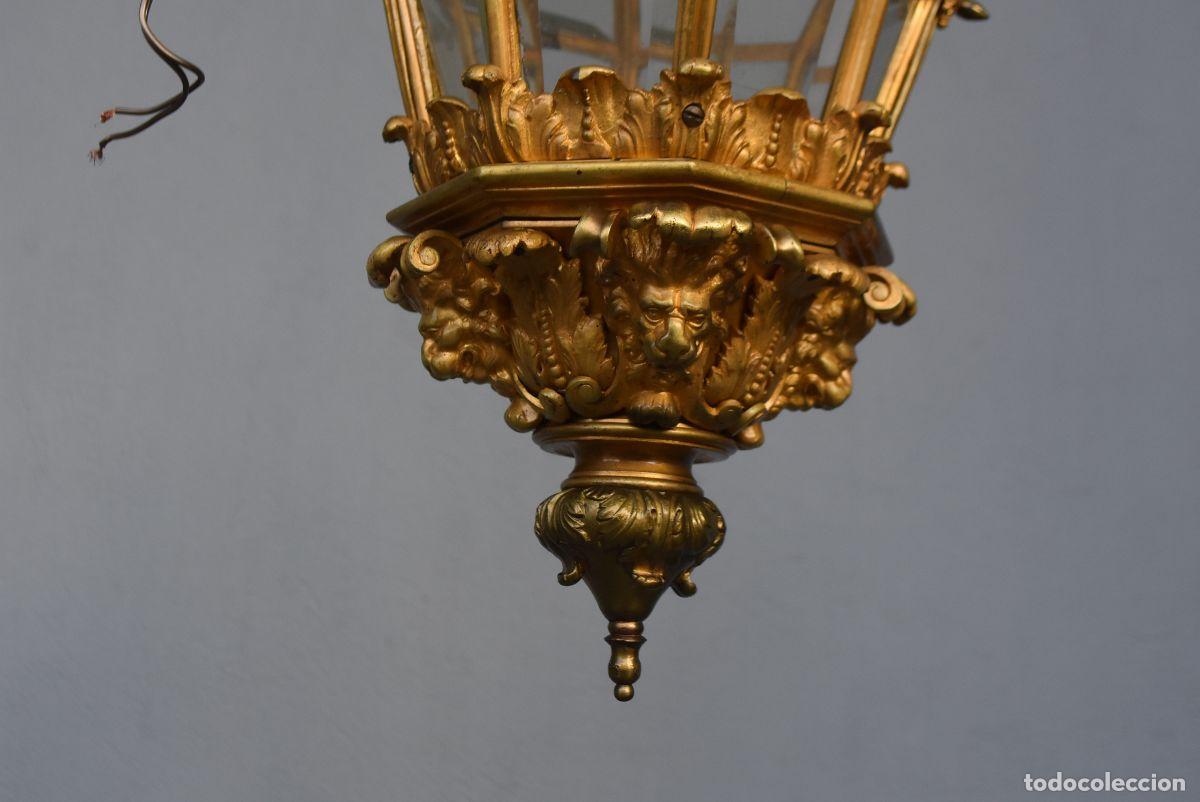 Antig&uuml;edades: Lanterne en bronze dor&eacute; du ch&acirc;teau de Versailles - Foto 8