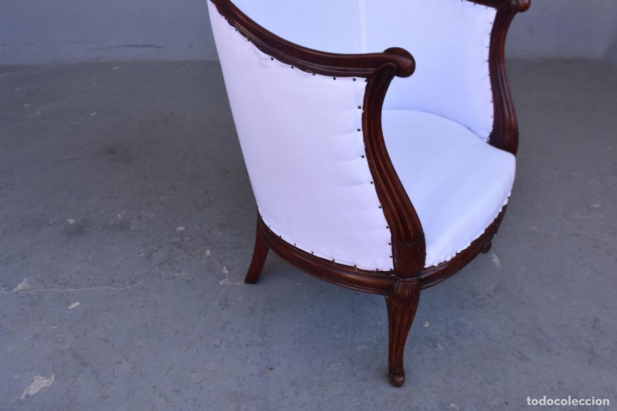 Antig&uuml;edades: Fauteuil corbeille 1925 mis en blanc - Foto 5