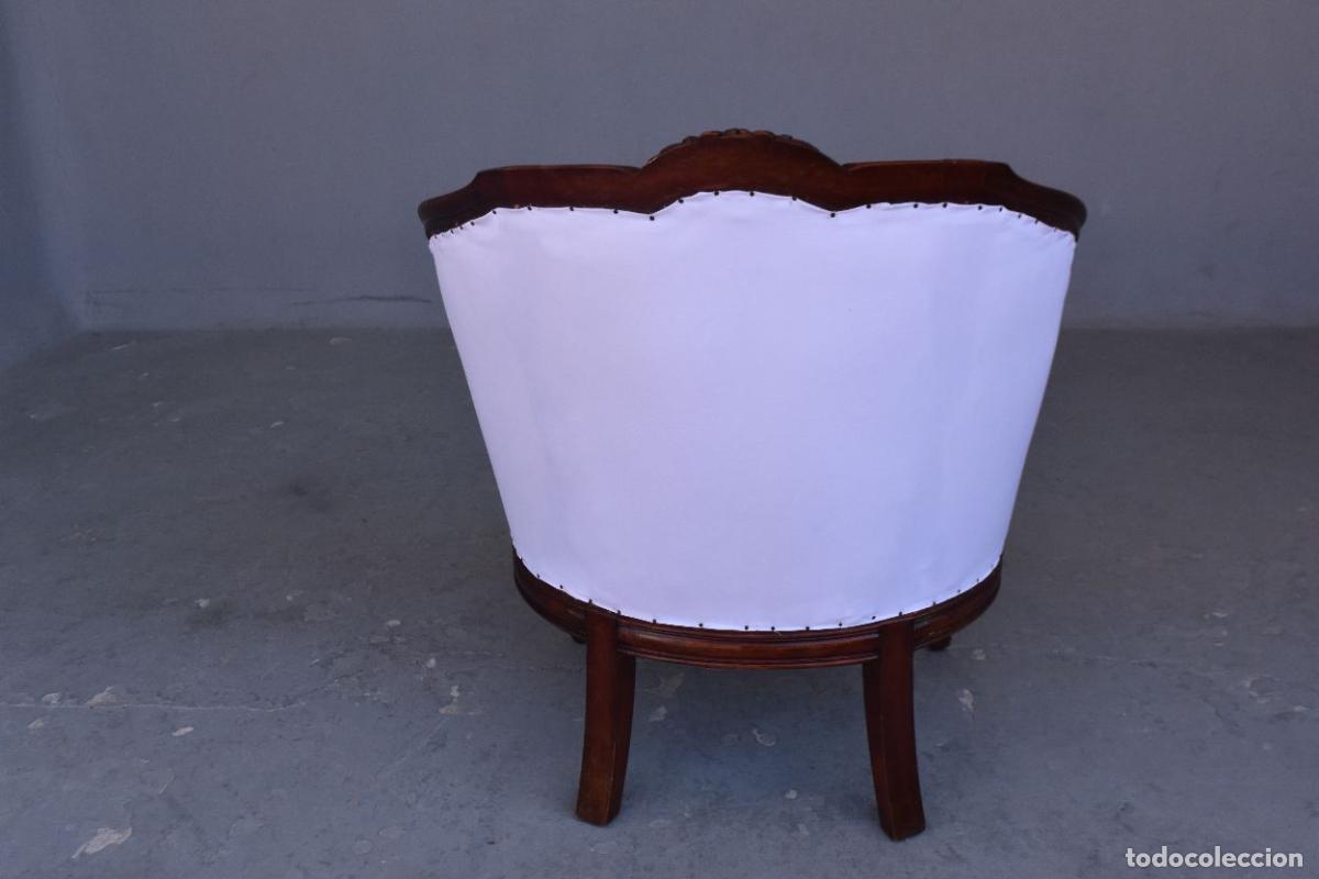 Antig&uuml;edades: Fauteuil corbeille 1925 mis en blanc - Foto 6