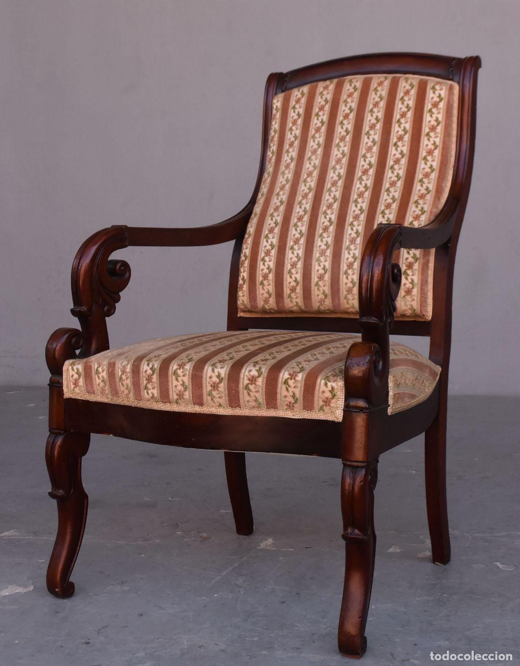 Antig&uuml;edades: Fauteuils en acajou de style Restauration (paire) - Foto 2