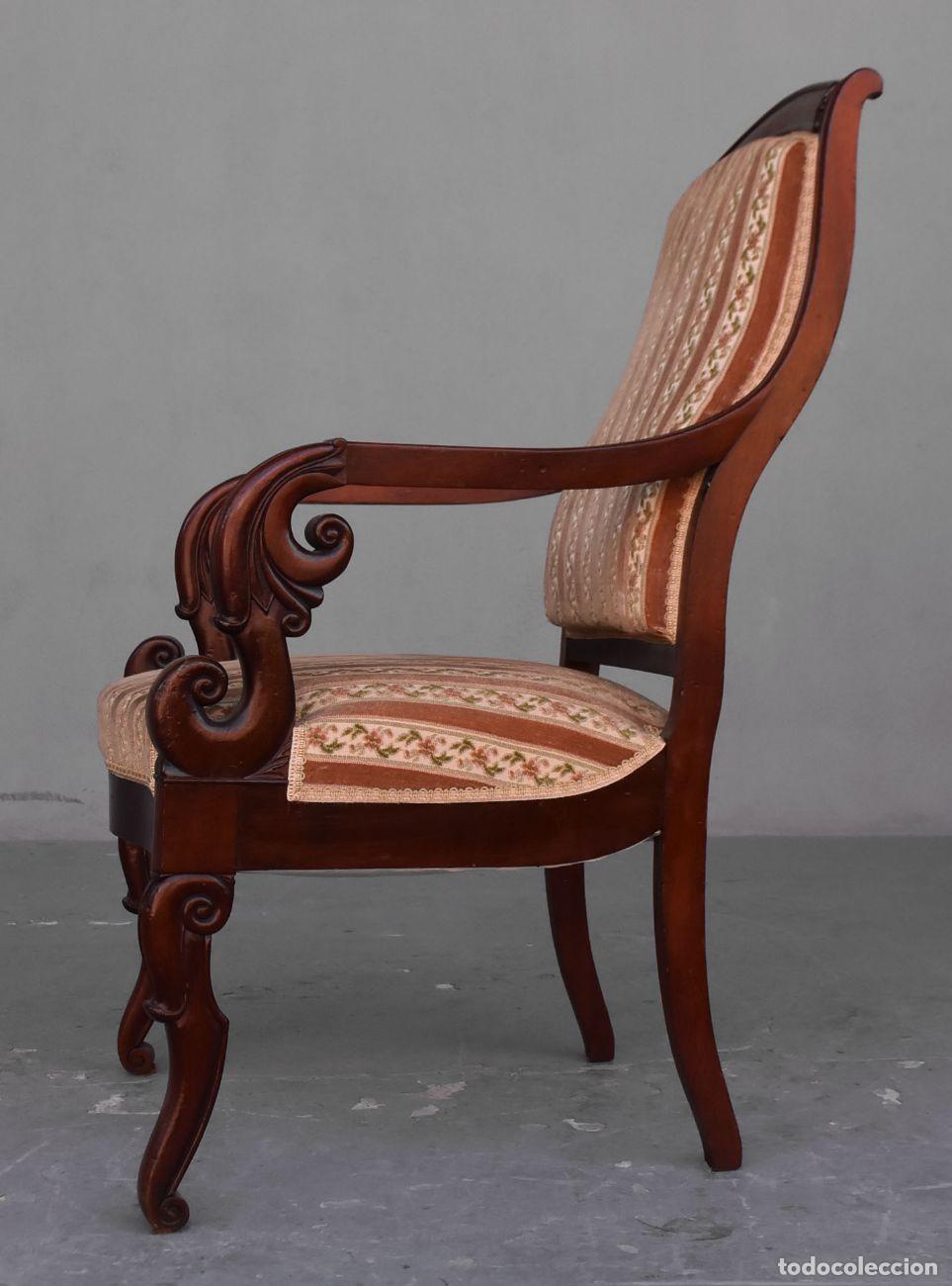 Antig&uuml;edades: Fauteuils en acajou de style Restauration (paire) - Foto 4