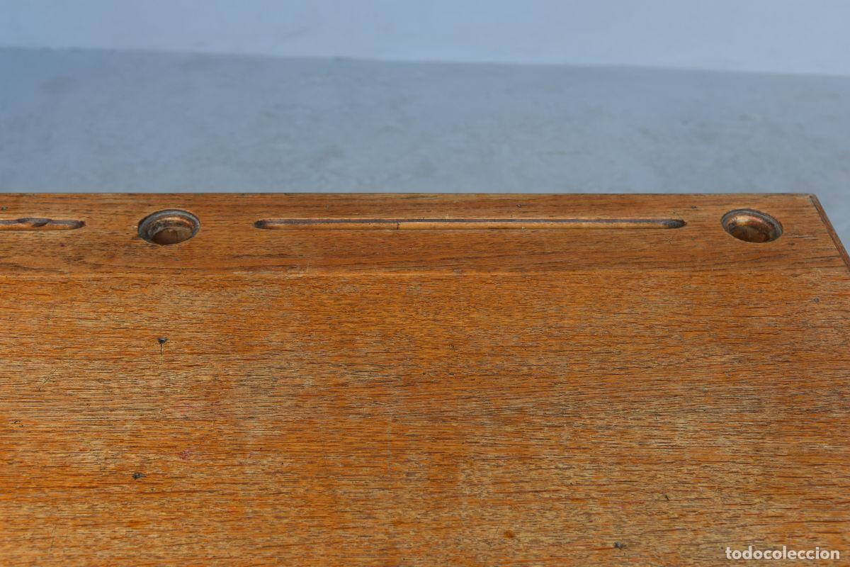 Antig&uuml;edades: Bureau 2 places d&eacute;colier en h&ecirc;tre 1920 - Foto 5