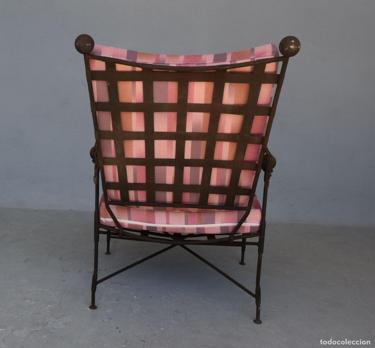 Antig&uuml;edades: Fauteuils en fer forg&eacute; dossier r&eacute;glable &eacute;poque 1950 (paire) - Foto 4