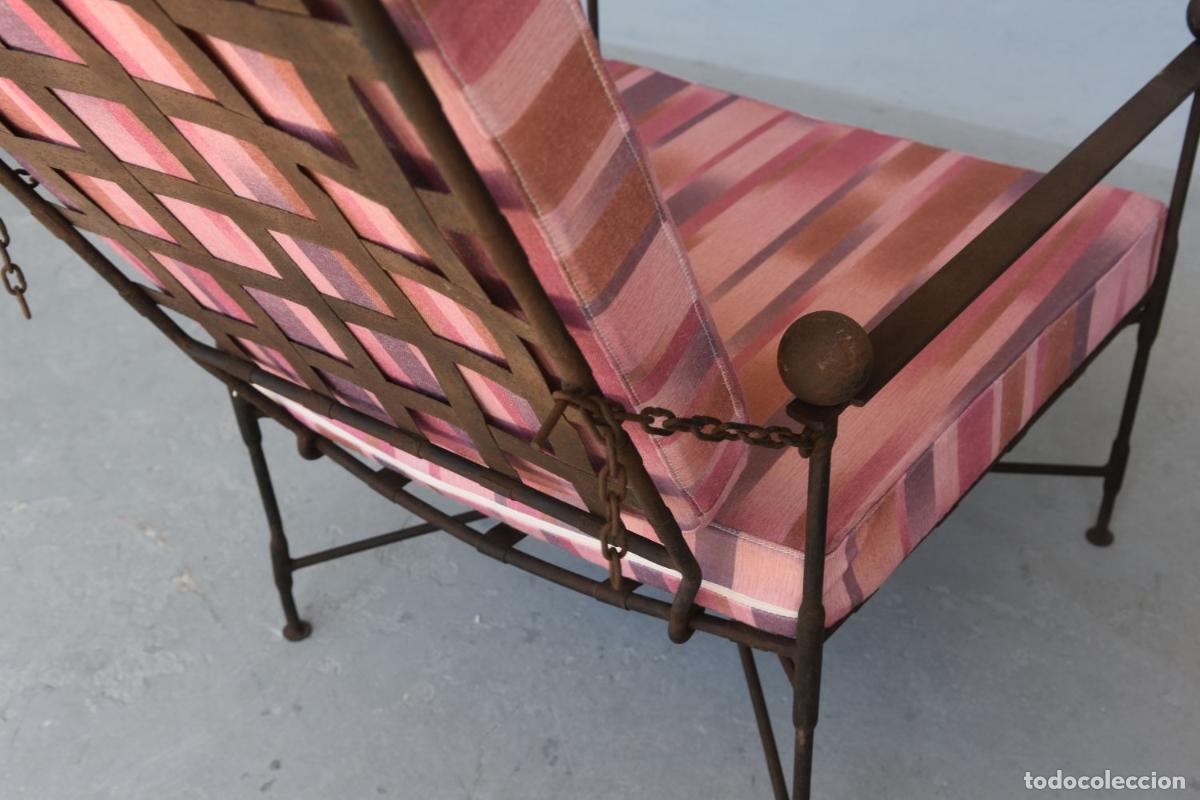 Antig&uuml;edades: Fauteuils en fer forg&eacute; dossier r&eacute;glable &eacute;poque 1950 (paire) - Foto 5
