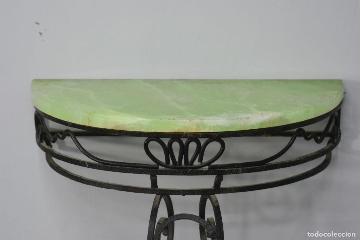 Antig&uuml;edades: Console fer forg&eacute; top onyx Art d&eacute;co 1930 - Foto 2