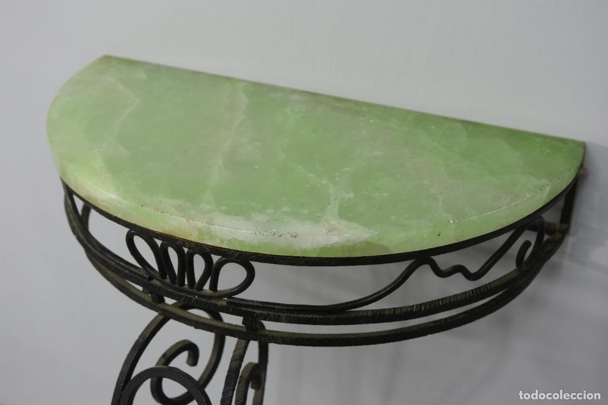 Antig&uuml;edades: Console fer forg&eacute; top onyx Art d&eacute;co 1930 - Foto 3