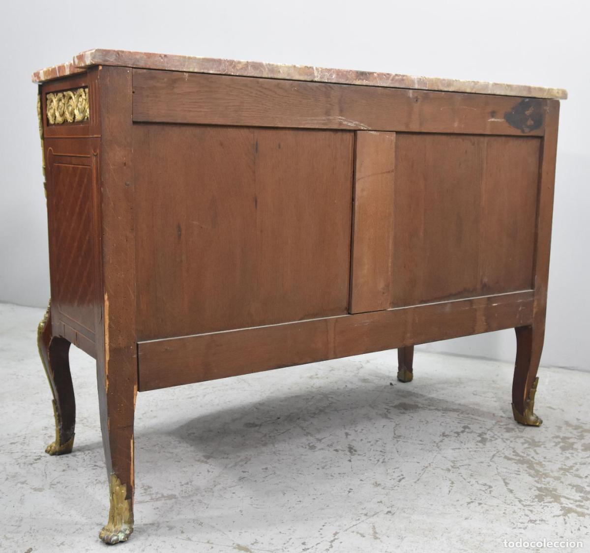 Antig&uuml;edades: Commode de style Transition marquet&eacute;e bois de rose XIX&egrave;me - Foto 3