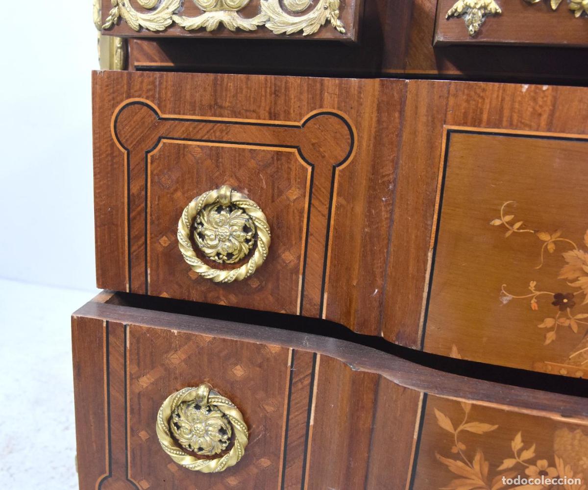Antig&uuml;edades: Commode de style Transition marquet&eacute;e bois de rose XIX&egrave;me - Foto 9