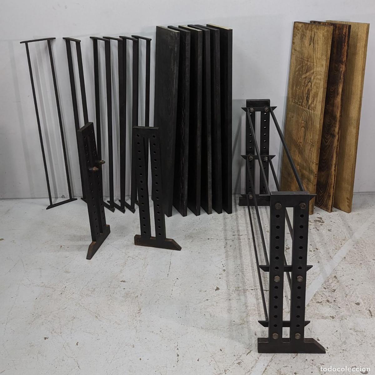 Antig&uuml;edades: Console &eacute;tag&egrave;re en fer &eacute;tag&egrave;re en ch&ecirc;ne c&eacute;rus&eacute; - Foto 4