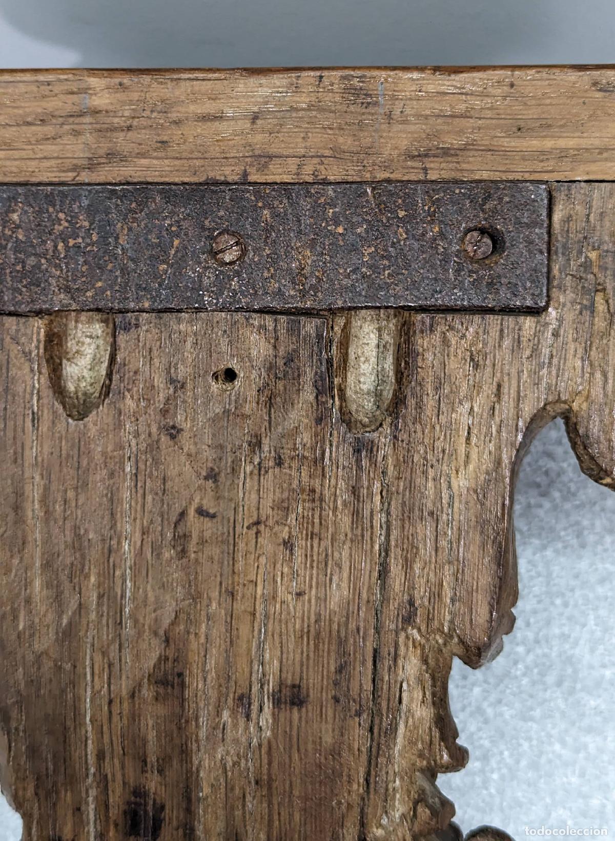 Antig&uuml;edades: Console dapplique en ch&ecirc;ne d&eacute;poque R&eacute;gence &agrave; d&eacute;cor de triton - Foto 5