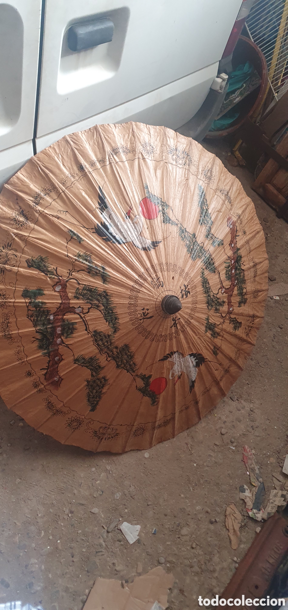 Antig&uuml;edades: PARASOL /SOMBRILLA DE PAPEL DE ACEITE - Foto 6