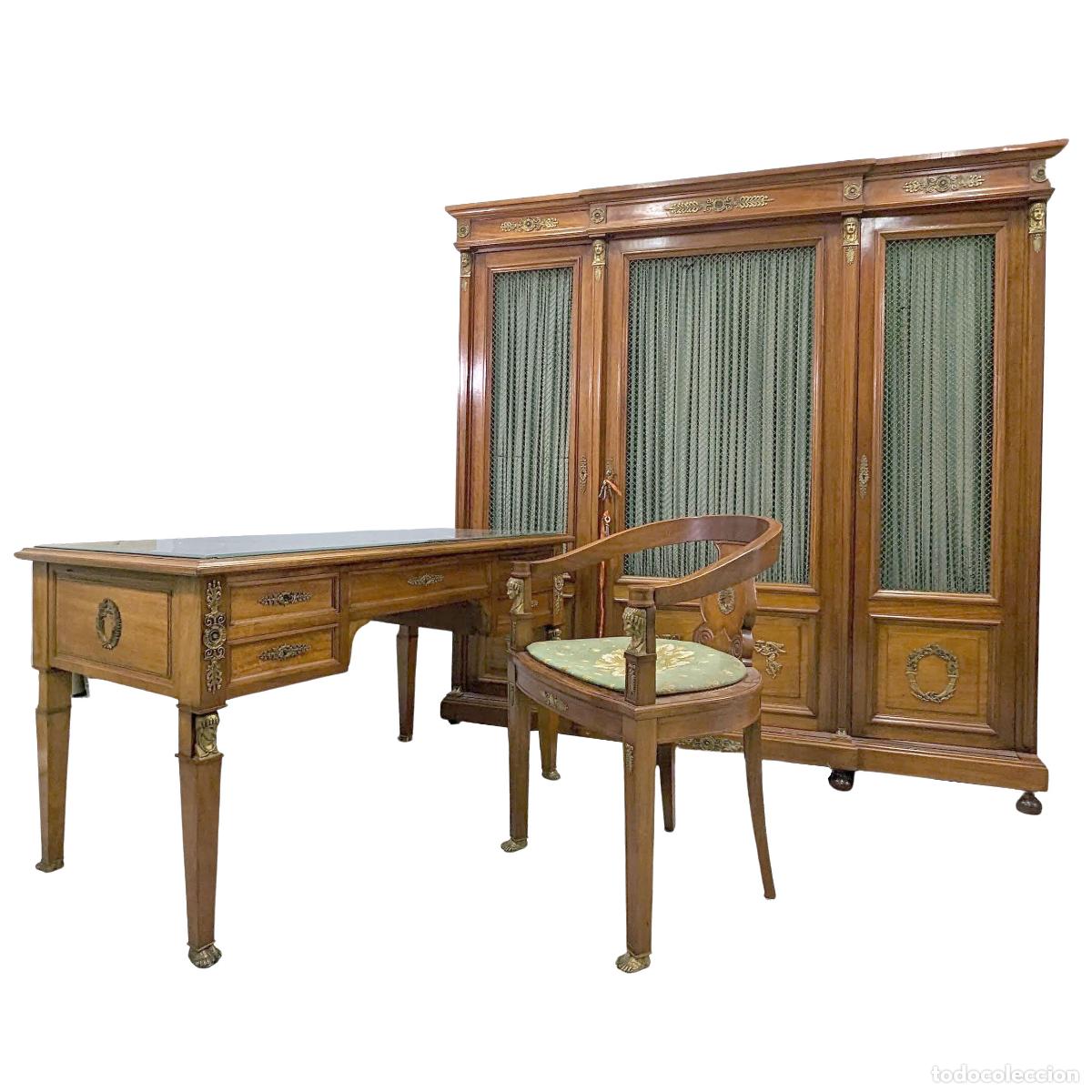 Antig&uuml;edades: Biblioth&egrave;que acajou style Empire - Foto 10