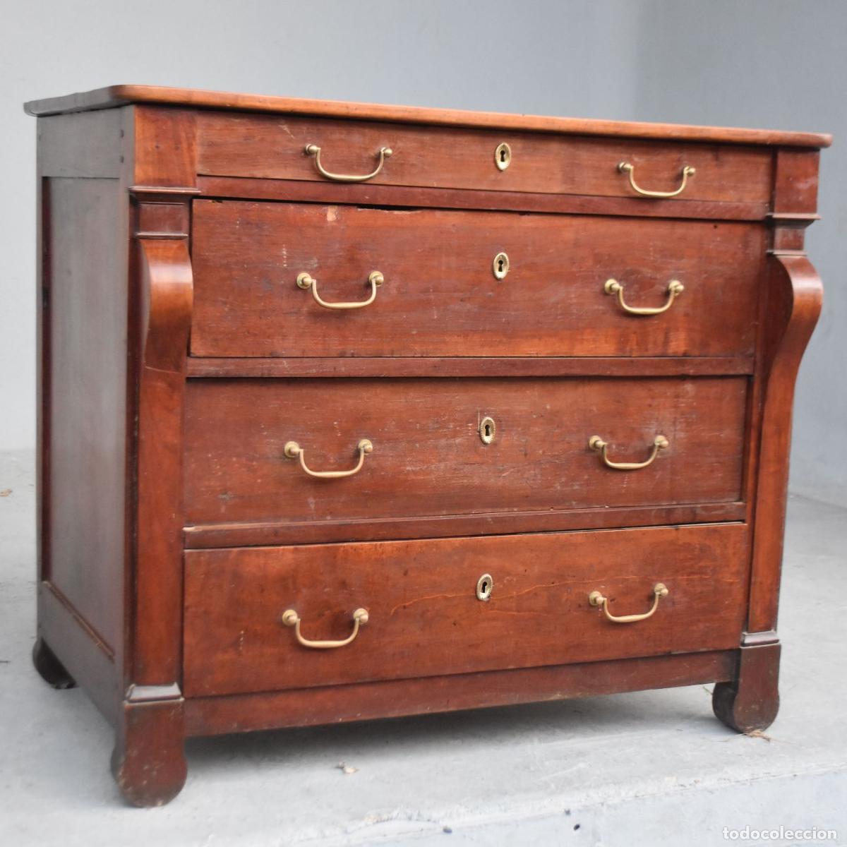 Antig&uuml;edades: Commode &agrave; crosse en noyer Restauration &eacute;poque fin XIX&egrave;me - Foto 2