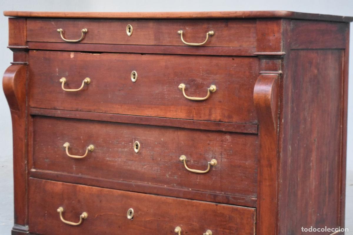 Antig&uuml;edades: Commode &agrave; crosse en noyer Restauration &eacute;poque fin XIX&egrave;me - Foto 3