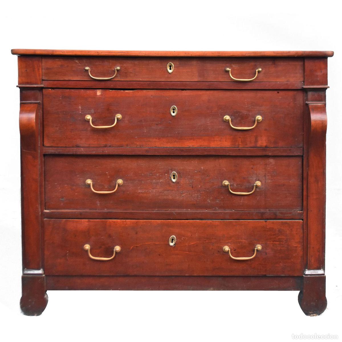 Antig&uuml;edades: Commode &agrave; crosse en noyer Restauration &eacute;poque fin XIX&egrave;me - Foto 1